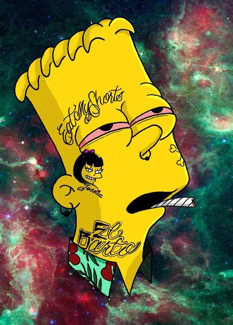 marihuano bart simpson fondo de pantalla hd