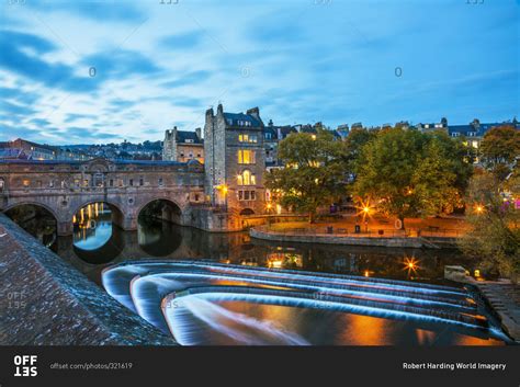 Pulteney Bridge over River Avon, Bath, UK stock photo - OFFSET