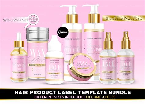 Hair Product Label Template Bundle Beauty Label Templates - Etsy