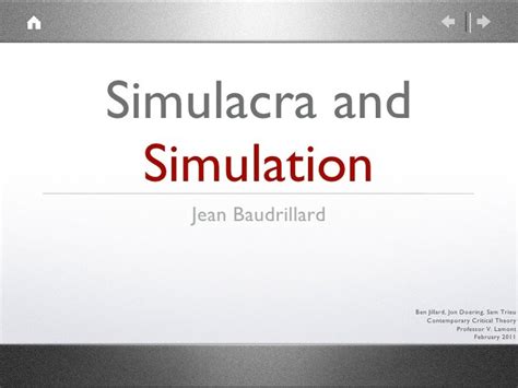 Simulacra and Simulations - Jean Baudrillard