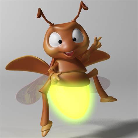 Cartoon Firefly RIGGED 3D Model - FlatPyramid