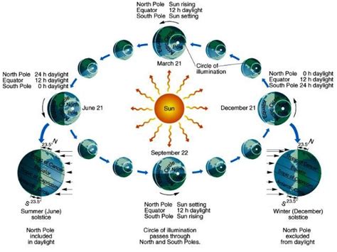 earthorbitsun diagram of seasons spring summer fall winter north south ...