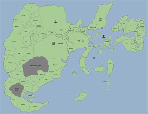 Naruto World Map - Canon by Eruaniel on DeviantArt