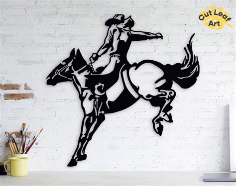 Rodeo metal wall art Cowboy metal wall decor Horse home | Etsy