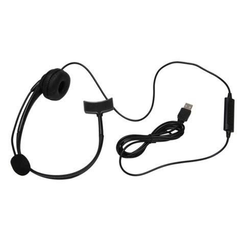 USB Call Center Headset with Noise Cancelling Mic Monaural Headphone for PC Home Office Phone ...