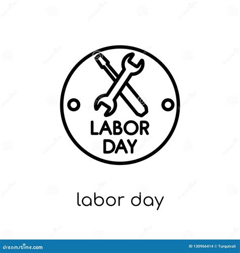 Labor Day Icon. Trendy Modern Flat Linear Vector Labor Day Icon Stock Vector - Illustration of ...