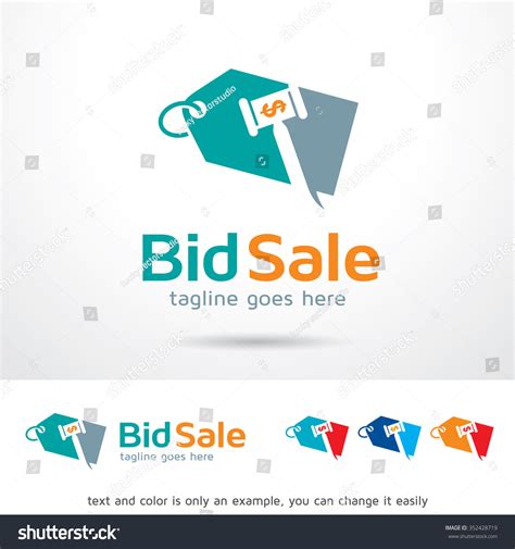 Bid Sale Logo Template Design Vector Stock Vector (Royalty Free ...