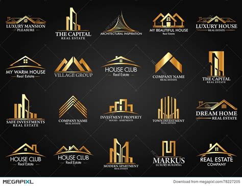 Set and Group Real Estate, Building and Construction Logo Vector Design | Construction logo ...