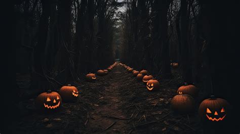 Premium AI Image | Dark Spooky Halloween Fall Autumn Pumpkin