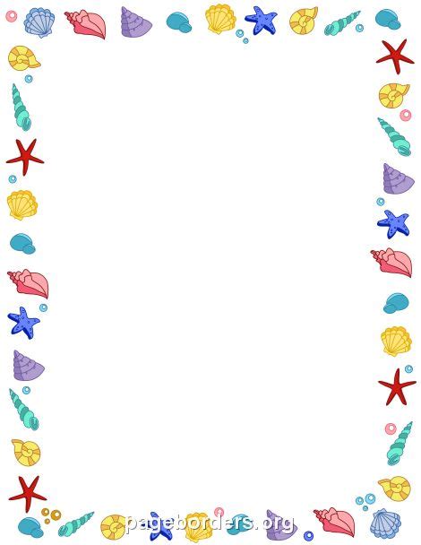 Seashell Border | #printables | Pinterest | Border templates