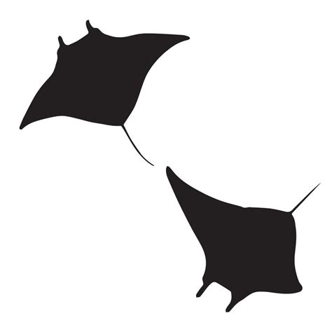 Manta ray silhouette art 7170198 Vector Art at Vecteezy