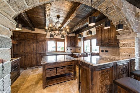 Kitchen room in luxury mansion like in caste Stock Photo | Adobe Stock