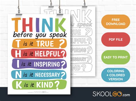 THINK Before You Speak Poster, 53% OFF