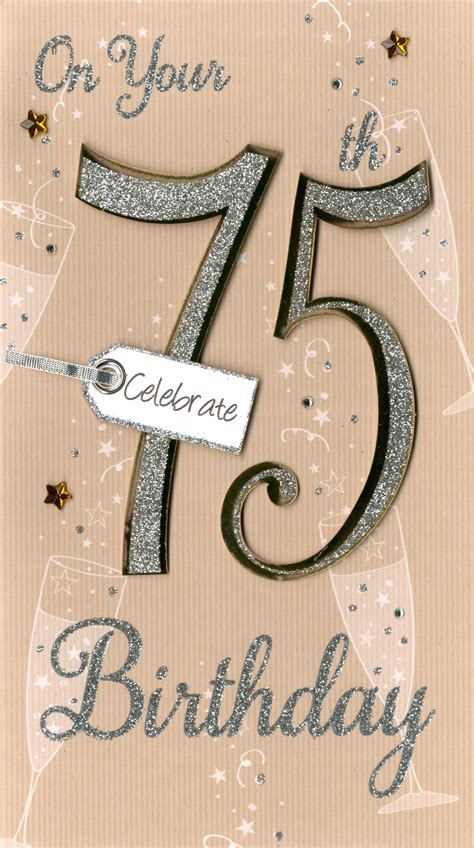 Free 75th Birthday Printable Card - photos and vectors