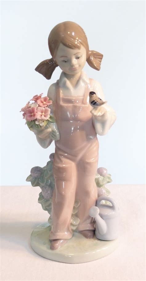 Lladro SPRING Figurine #5217 Girl w/Flowers & Bird DAISA 1983 Retired 4 Seasons in Collectibles ...