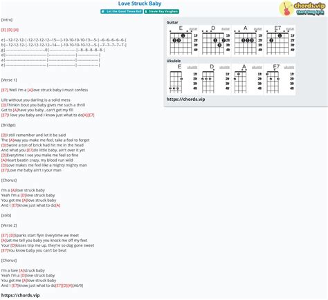 Chord: Love Struck Baby - tab, song lyric, sheet, guitar, ukulele | chords.vip