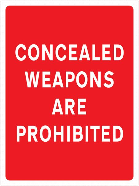 Concealed Weapons Are Prohibited Sign | Seton