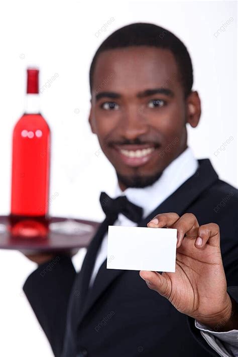 A Blank Business Card Held By A Wine Server Waiting For Your Personal Information Photo ...