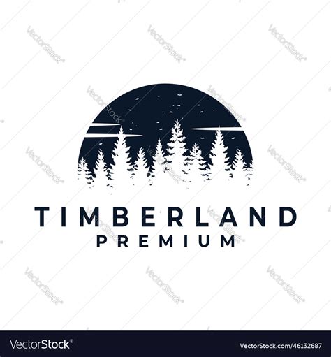 Tree timberland woodland graphic logo Royalty Free Vector