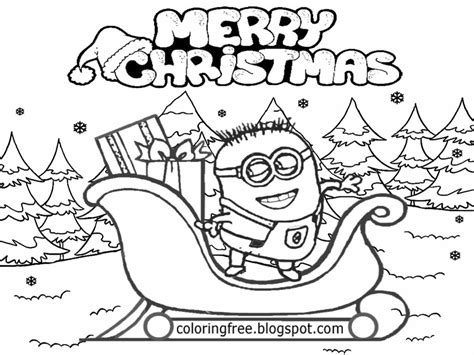 Free Coloring Pages Printable Pictures To Color Kids Drawing ideas: Cool Merry Christmas Minions ...