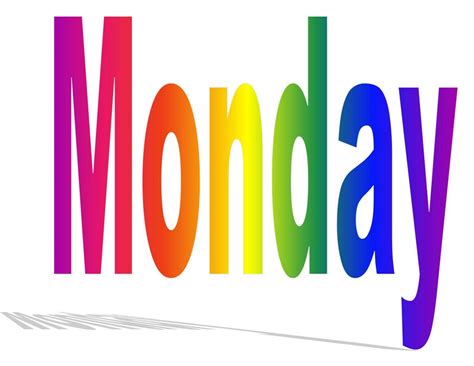 it's monday clip art | Days of the Week (sung to the tune "If Youre Happy and You Know It) Learn ...