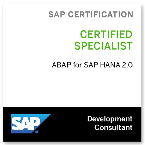 SAP Certified Development Specialist - ABAP for SAP HANA 2.0 - Credly