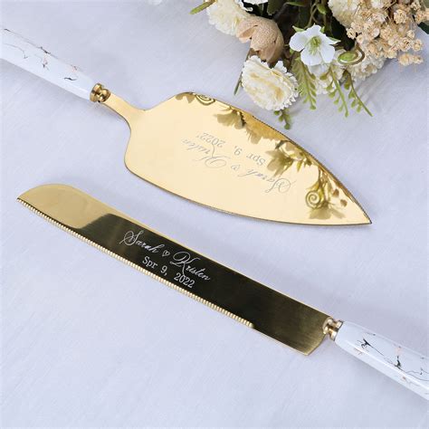 Personalized Wedding Cake Server Set, Gold Cake Knife Server Set ...