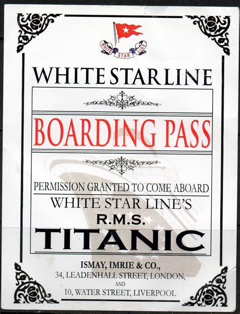 titanic ticket template - Google Search | Titanic, Boarding pass ...