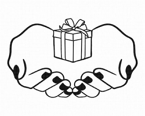 Hands With a Present Svg Giving Gifts Clipart Gift Box Png - Etsy