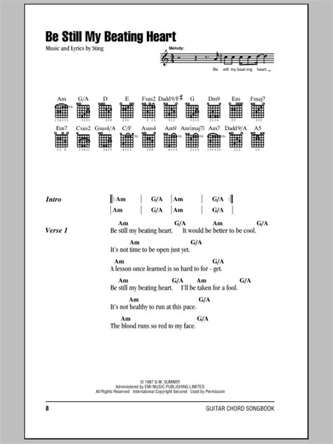 Be Still My Beating Heart by Sting - Guitar Chords/Lyrics - Guitar Instructor