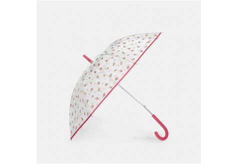 COACH OUTLET® | Mini Clear Bubble Umbrella In Vintage Rose Print