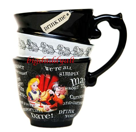 NEW Disney Parks Alice In Wonderland Mad Hatter Party Ceramic Stack Tea Cup Mug