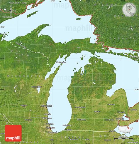 Satellite Map of Michigan