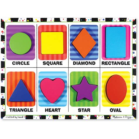 Melissa & Doug Shapes Wooden Chunky Puzzle (8 pcs) - Walmart.com - Walmart.com