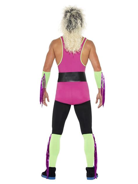 80’s 90’s Wrestler Costume in Retro Colours Fancy Dress – Escapade