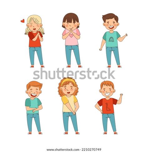 Emoji Smiling Boy Girl Showing Different: เวกเตอร์สต็อก (ปลอดค่าลิขสิทธิ์) 2210270749 | Shutterstock