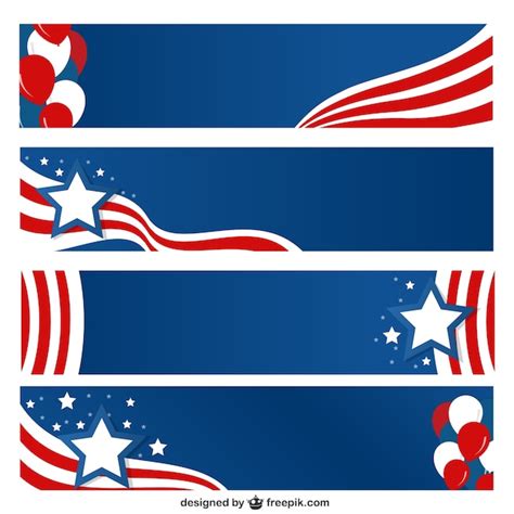 Free Vector | Usa banner set