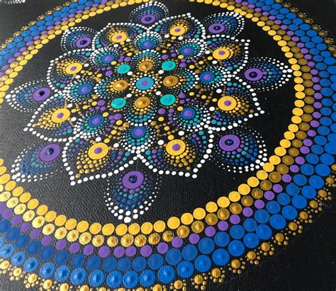 Mandala Dot Painting on Canvas | Etsy