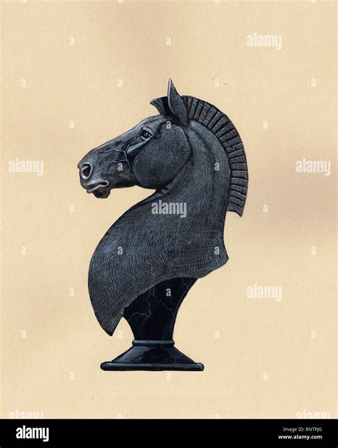 Chess horse. Concept art Illustration Stock Photo - Alamy