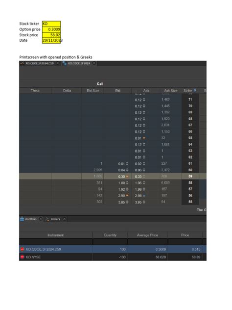 Option Trading TEMPLATE | PDF