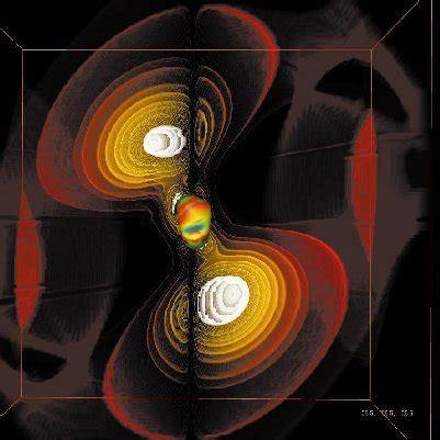 Figure A. Anatomy of a black-hole collision. The visualization depicts ...