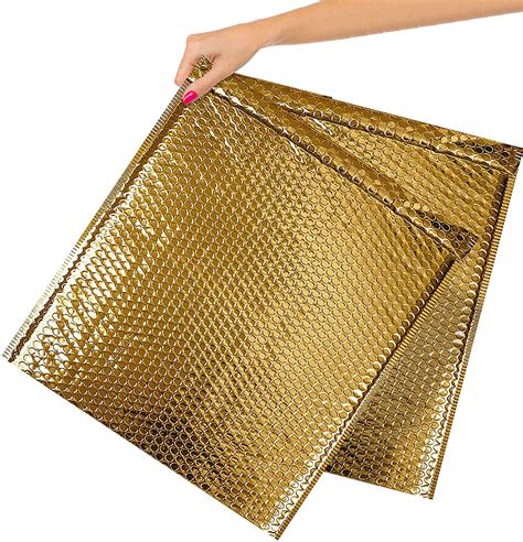 10 Gold Bubble Mailers 15x17 Metallic Padded Envelopes Large Size | eBay