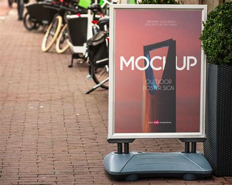 Free Outdoor Poster Sign Mockup (PSD)