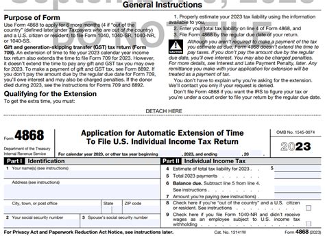 Irs Extension Form For 2023 - Printable Forms Free Online