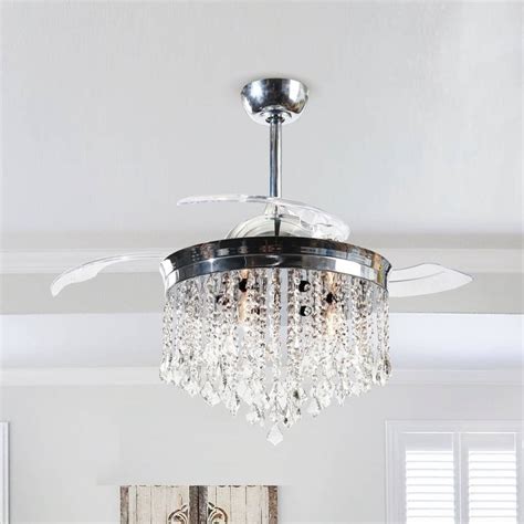 Ceiling Fan with Lights 42 Inch Fandelier with Remote and Retractable ...