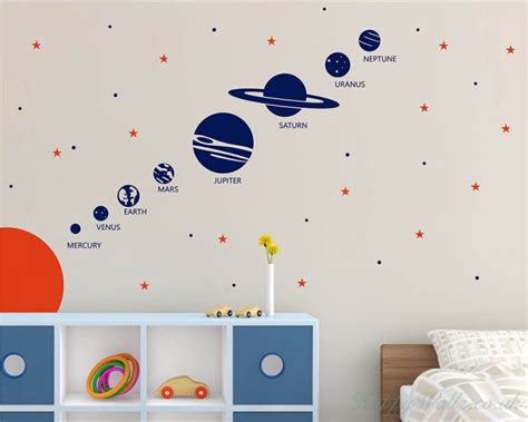 Solar System Silhouette Wall Art Sticker