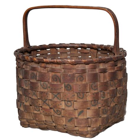 Antique Native American Basket with Handle, 19th Century For Sale at 1stDibs