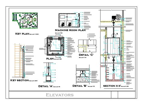 Elevator--construction details in AutoCAD | CAD (941.17 KB) | Bibliocad