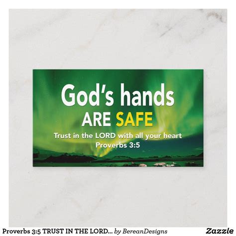 Proverbs 3:5 TRUST IN THE LORD God's Hands Safe Business Card Business ...