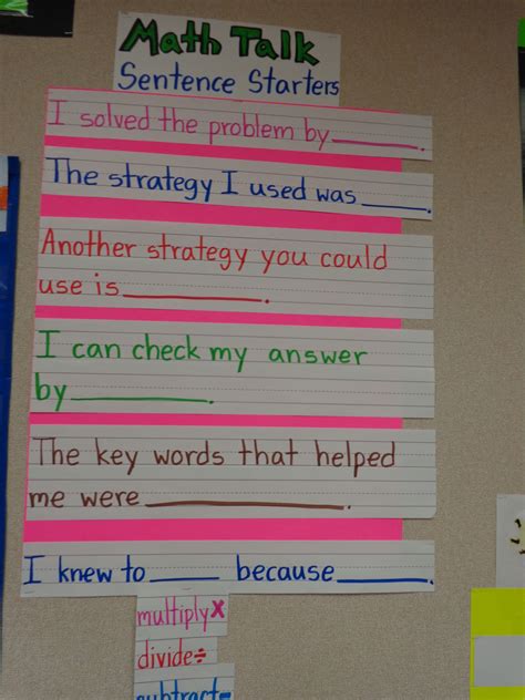 Math Sentence Frames Examples